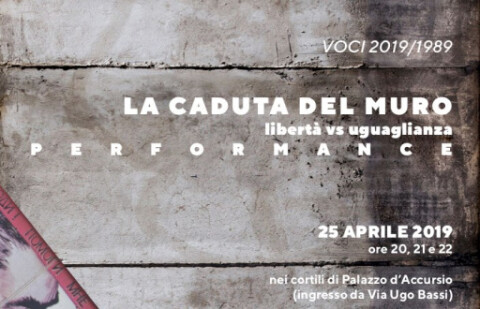 "La caduta del muro: libertà vs uguaglianza": performance del 25 aprile 2019