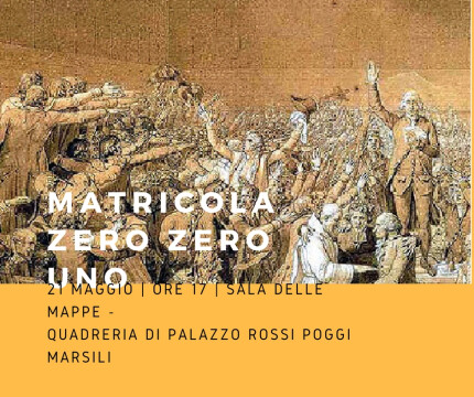 Matricola Zero Zero Uno, la presentazione del libro il 21 maggio in Quadreria 