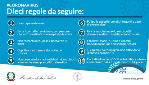 Coronavirus, le misure di prevenzione
