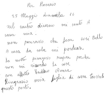 "A casa da sola mi perdevo..."